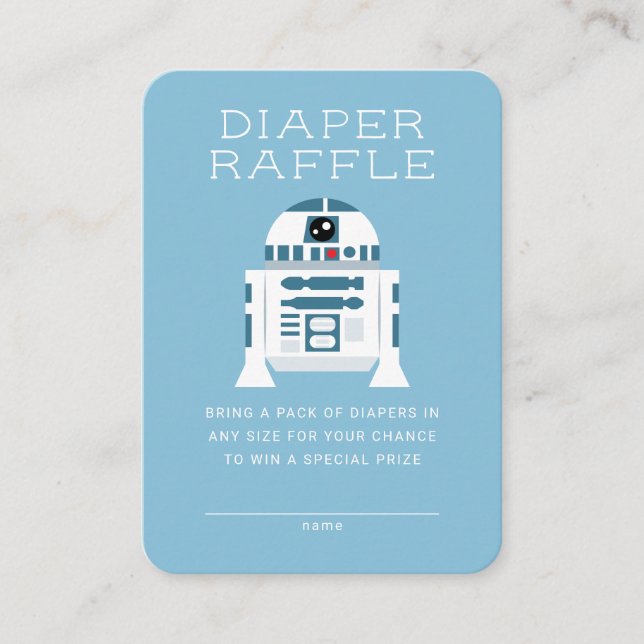 R2-D2 Baby Shower - Diaper Raffle Enclosure Card (Front)