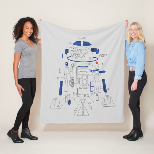R2_D2 Exploded View Drawing Fleece Blanket