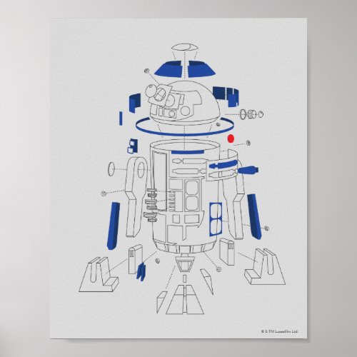 R2_D2 Exploded View Drawing Poster