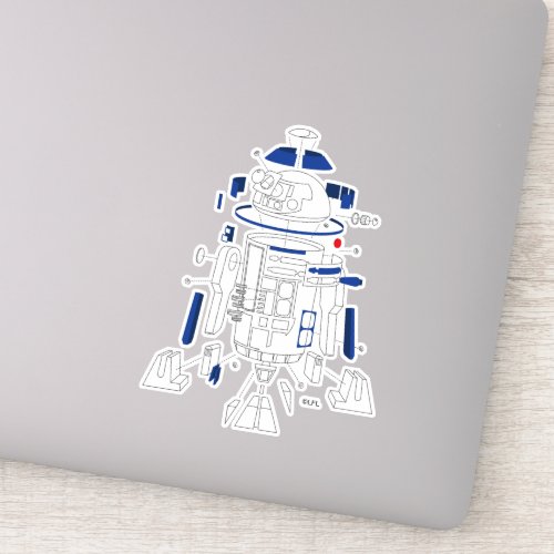 R2_D2 Exploded View Drawing Sticker