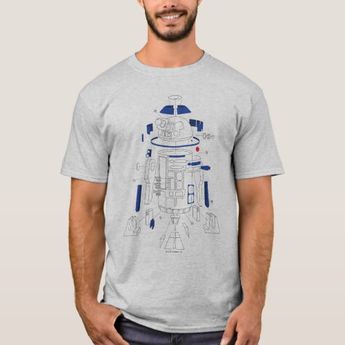 R2_D2 Exploded View Drawing T_Shirt