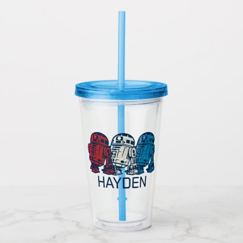 R2_D2 Red White and Blue Acrylic Tumbler