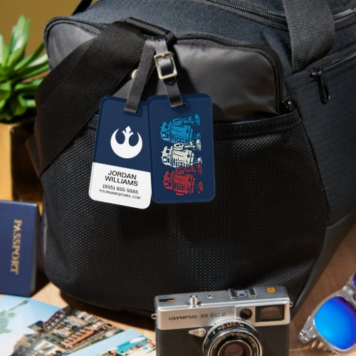 R2_D2 Red White and Blue Luggage Tag
