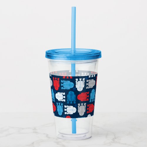 R2_D2 Red White and Blue Pattern Acrylic Tumbler