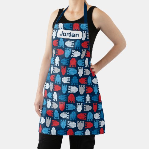 R2_D2 Red White and Blue Pattern Apron