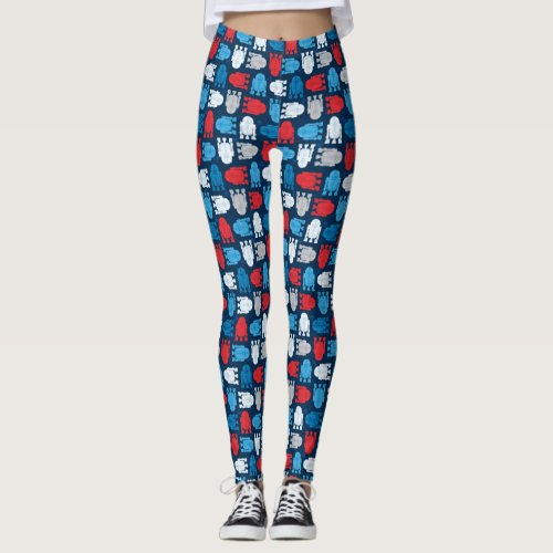 R2_D2 Red White and Blue Pattern Leggings