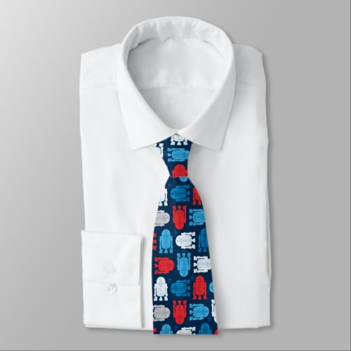 R2_D2 Red White and Blue Pattern Neck Tie