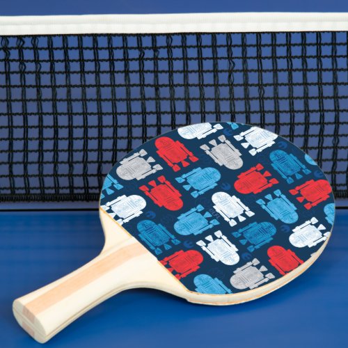 R2_D2 Red White and Blue Pattern Ping Pong Paddle