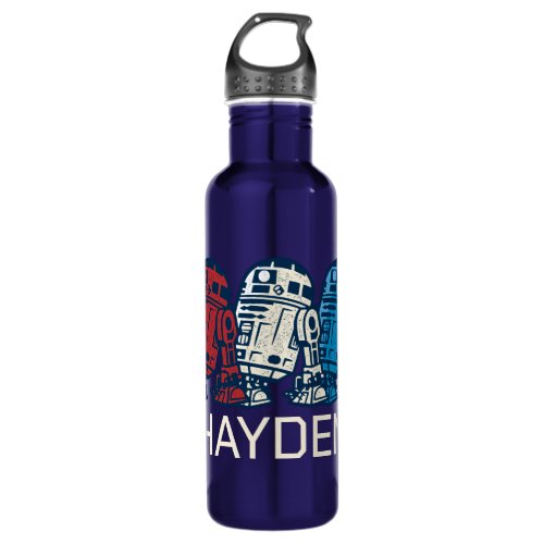 R2_D2 Red White and Blue Stainless Steel Water Bottle