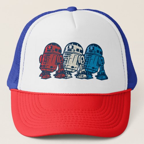R2_D2 Red White and Blue Trucker Hat