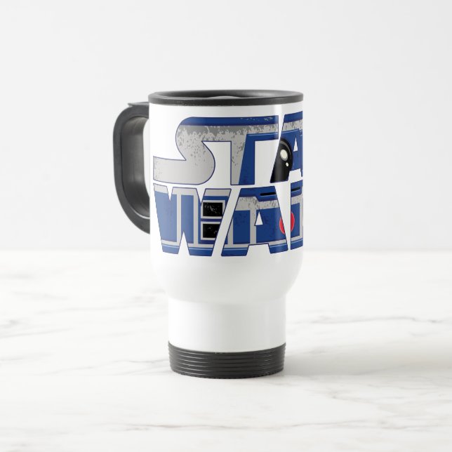 R2-D2 Star Wars Logo Travel Mug (Front Left)