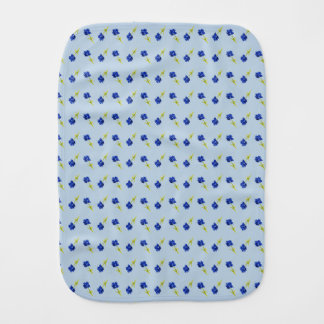 R2KHOUSE Baby Blue Watercolor Floral Burp Cloth 