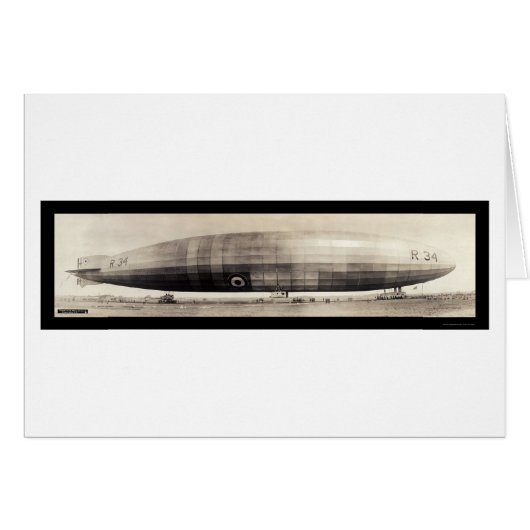 R34 Dirigible Blimp Photo 1910 Cards (Front Horizontal)