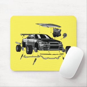 R34 SKYLINE ASSEMBLY MOUSE PAD