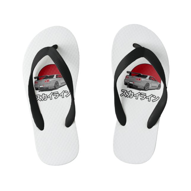 R34 skyline Flip lop Kid's Flip Flops (Footbed)