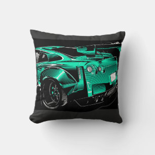 R35 GTR GREEN BEAST THROW PILLOW