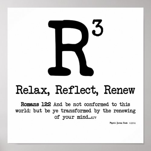R3 Relax Reflect Renew Poster