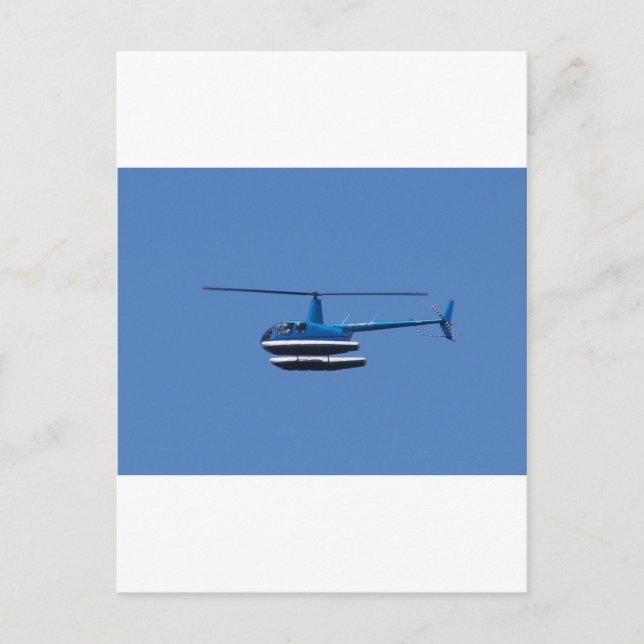 R44 helicopter with floats postcard (Front)