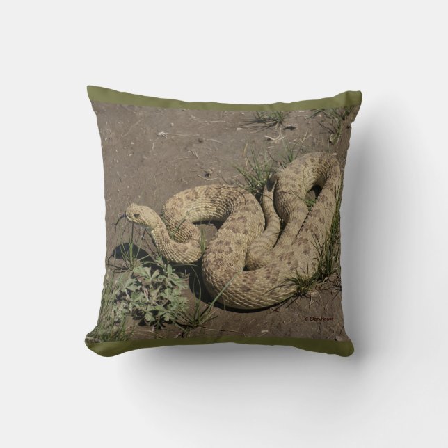 R6 Prairie Rattlesnake Throw Pillow (Front)
