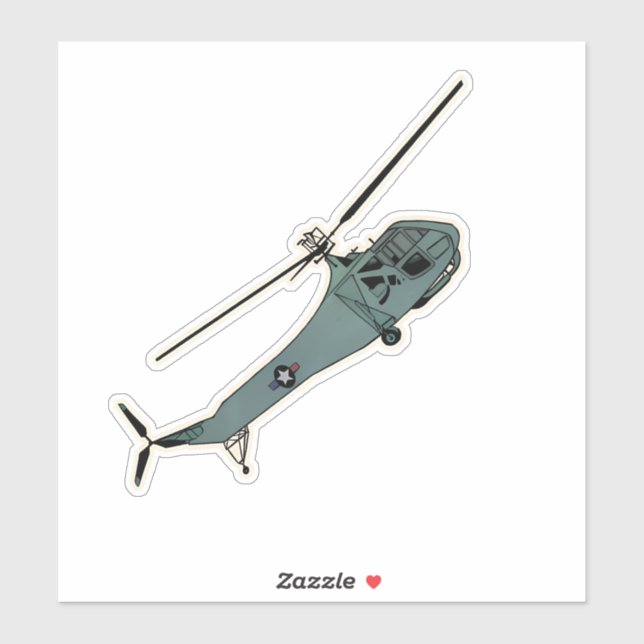 R-4, World's First Military Helicopter Sticker (Sheet)