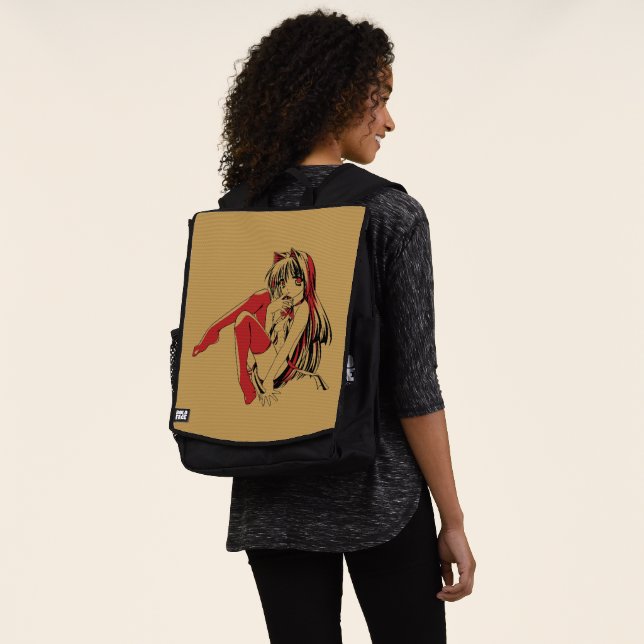 R & B Manga, Neko Catgirl Furry Loli Anime Backpack (Worn)