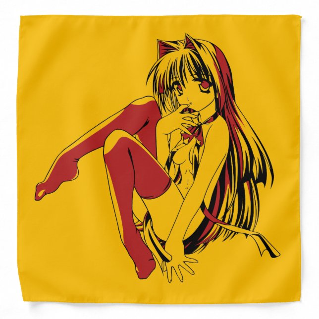 R & B Manga, Neko Catgirl Furry Loli Anime Bandana (Front)
