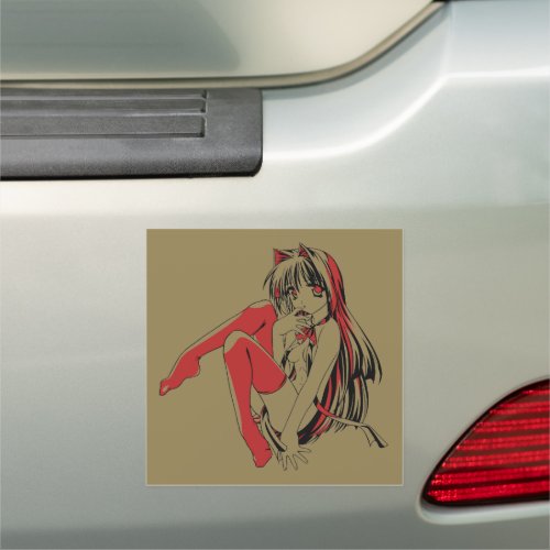 R  B Manga Neko Catgirl Furry Loli Anime Car Magnet