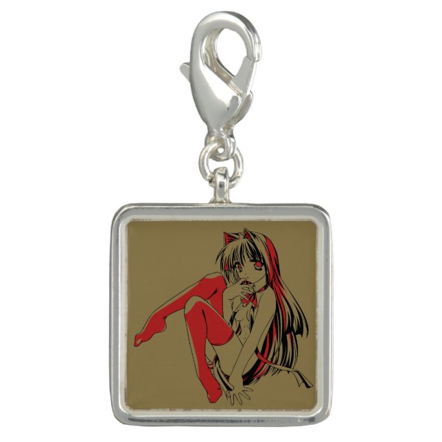 R & B Manga, Neko Catgirl Furry Loli Anime Charm (Front)