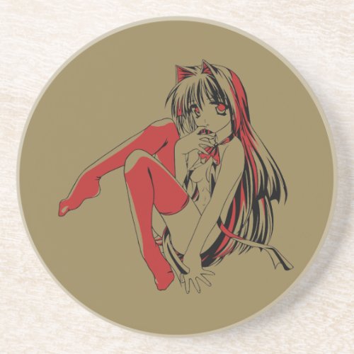 R  B Manga Neko Catgirl Furry Loli Anime Coaster