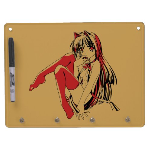 R  B Manga Neko Catgirl Furry Loli Anime Dry Erase Board With Keychain Holder