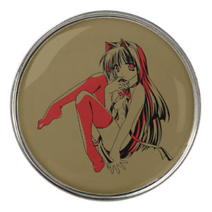 R & B Manga, Neko Catgirl Furry Loli Anime Golf Ball Marker