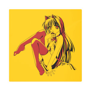 R & B Manga, Neko Catgirl Furry Loli Anime Metal Print