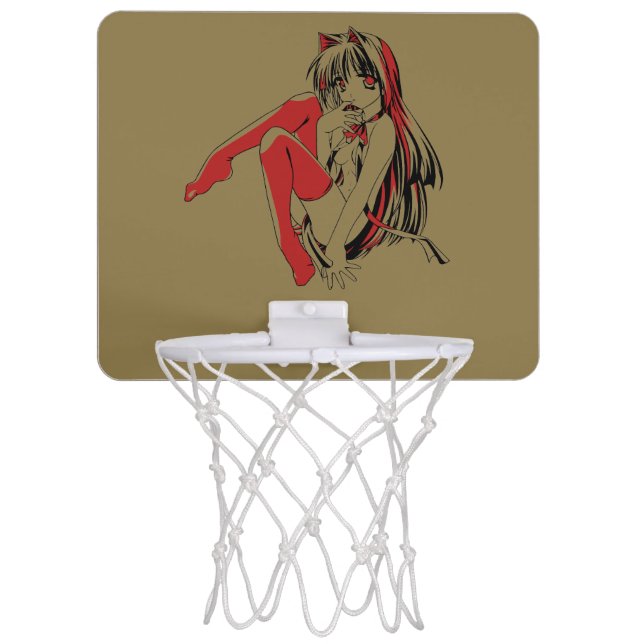 R & B Manga, Neko Catgirl Furry Loli Anime Mini Basketball Hoop (Front)
