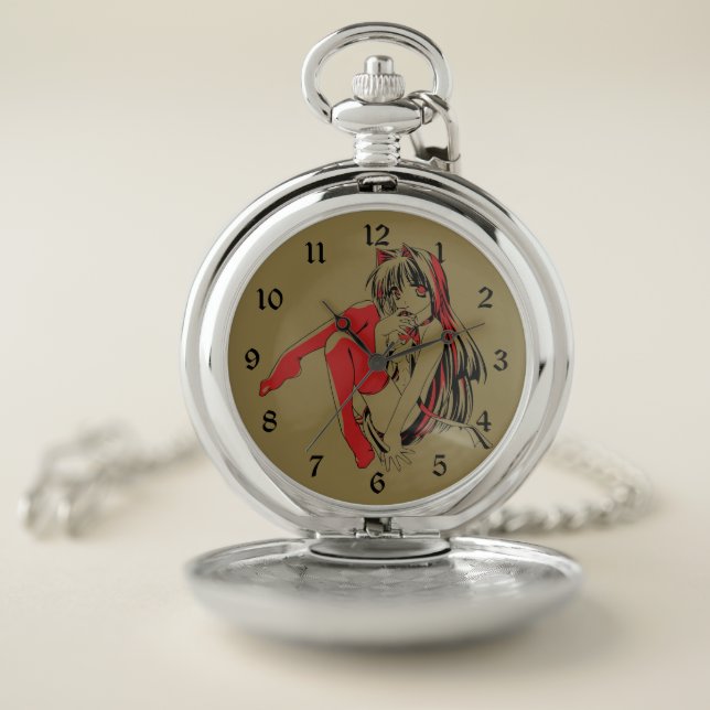 R & B Manga, Neko Catgirl Furry Loli Anime Pocket Watch (Inside)