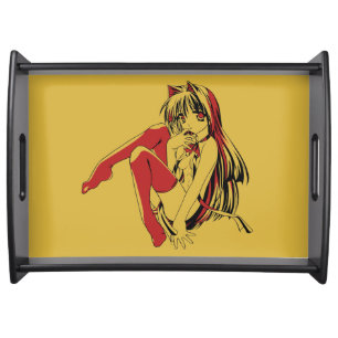R & B Manga, Neko Catgirl Furry Loli Anime Serving Tray
