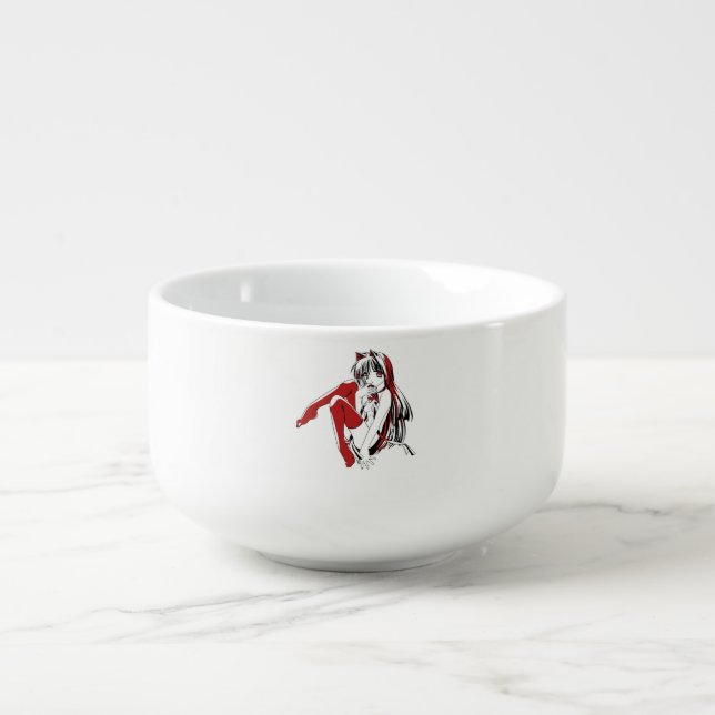 R & B Manga, Neko Catgirl Furry Loli Anime Soup Mug (Front)
