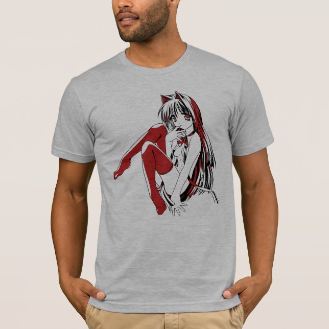 R & B Manga, Neko Catgirl Furry Loli Anime T-Shirt (Front)