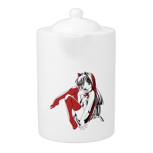 R & B Manga, Neko Catgirl Furry Loli Anime Teapot (Front)