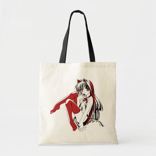 R  B Manga Neko Catgirl Furry Loli Anime Tote Bag