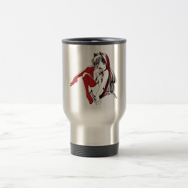 R & B Manga, Neko Catgirl Furry Loli Anime Travel Mug (Center)