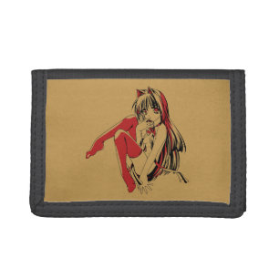 R & B Manga, Neko Catgirl Furry Loli Anime Tri-fold Wallet