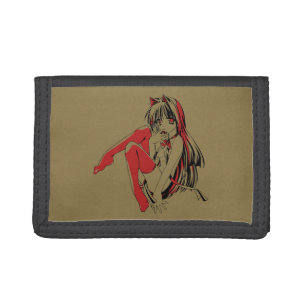R & B Manga, Neko Catgirl Furry Loli Anime Trifold Wallet