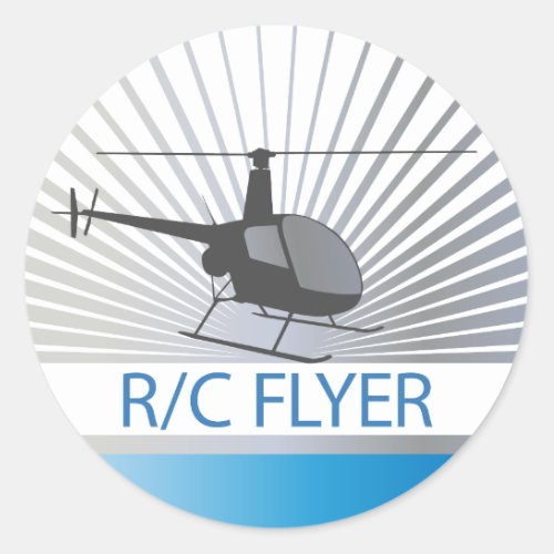 R_C Flyer Copter Classic Round Sticker