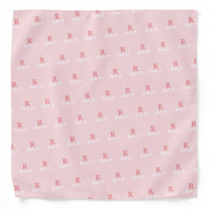 R /custom/ Pink Monogram Stamped allover  Bandana
