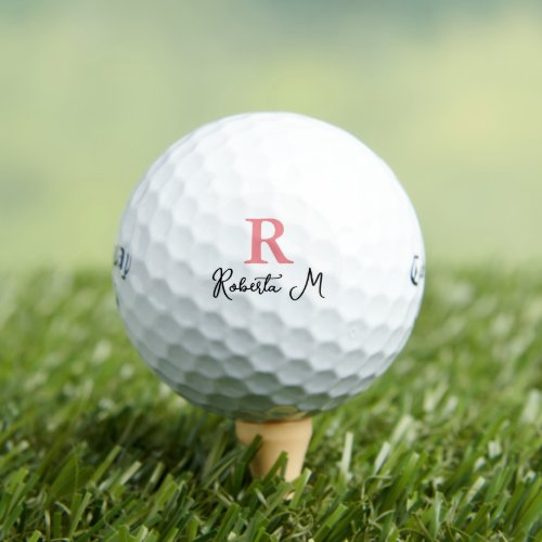 R custom Pink Monogram to identify her Golf Balls