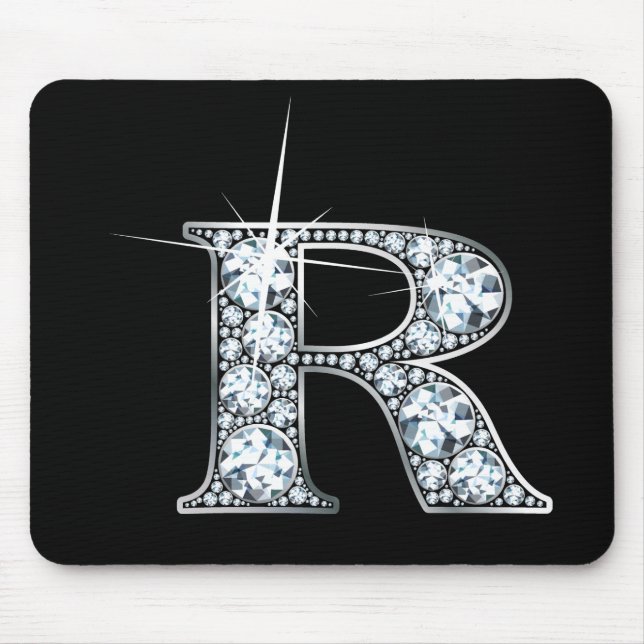 "R" Diamond Bling Mousepad (Front)