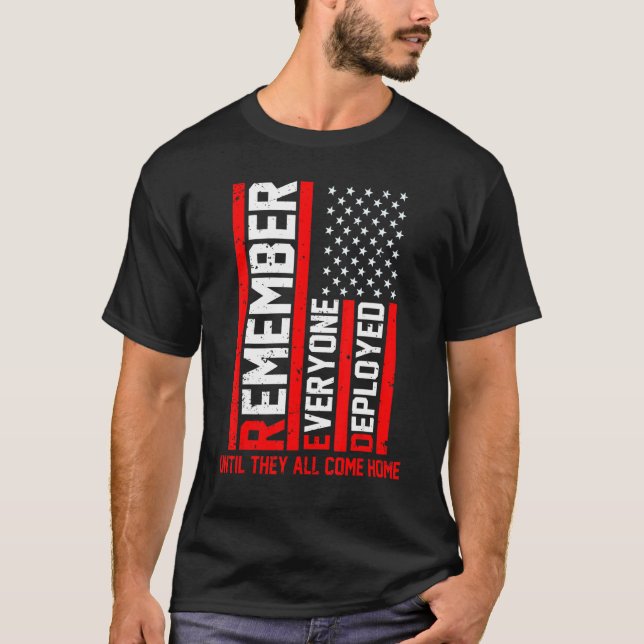 R E D Soldiers Remember Everyone Deployed R E D Fr T-Shirt (Front)