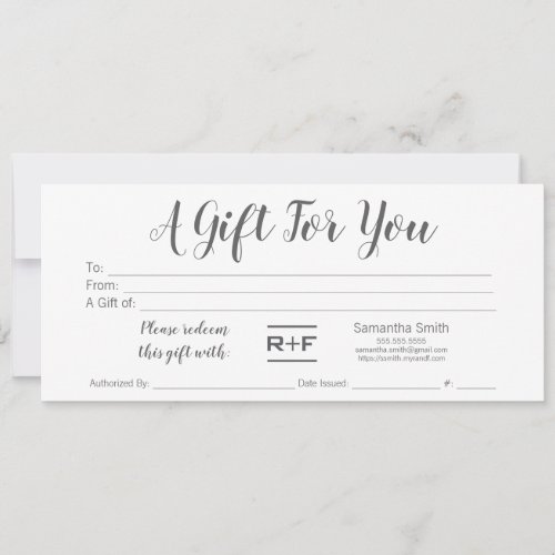 RF Gift Certificate Invitation
