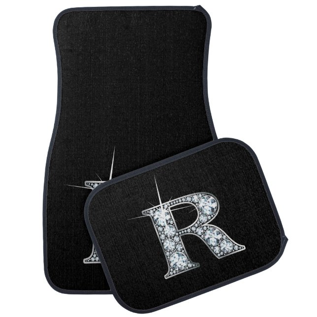R Faux-Diamond Bling Car Mat (Set)