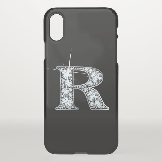 R Faux Diamond Uncommon iPhone Case (Back)